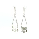 Half moon drop earrings with dot dangles