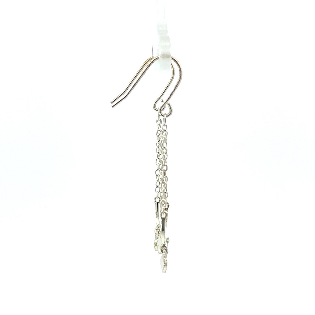 Half moon drop earrings with dot dangles