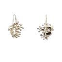 Coral branch sterling silver earrings
