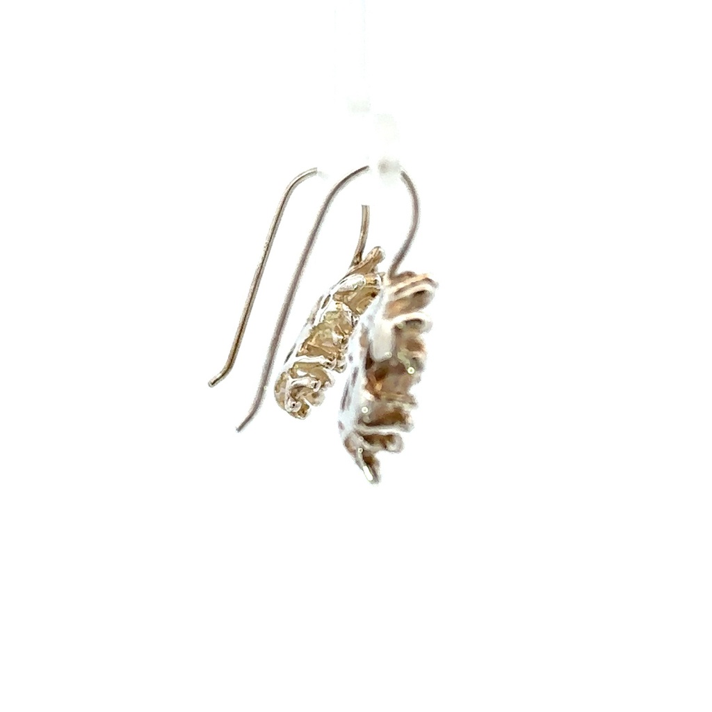 Coral branch sterling silver earrings