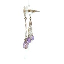 Amethyst and moonstone unique earrings in sterling silver