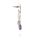 Amethyst and moonstone unique earrings in sterling silver