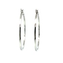 Silver hoop earrings thin and large with a square profile