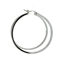 Silver hoop earrings thin and large with a square profile