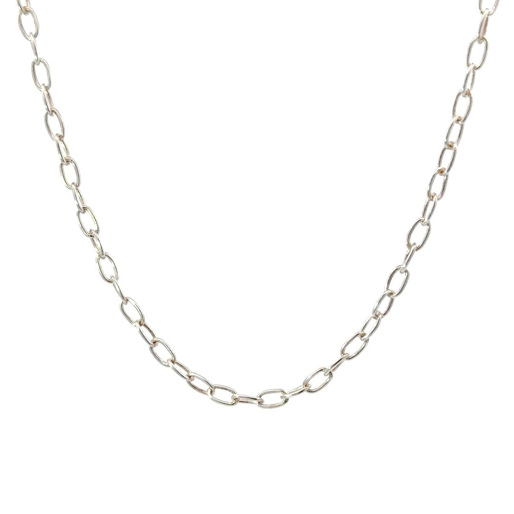 Sterling silver delicate oval link necklace