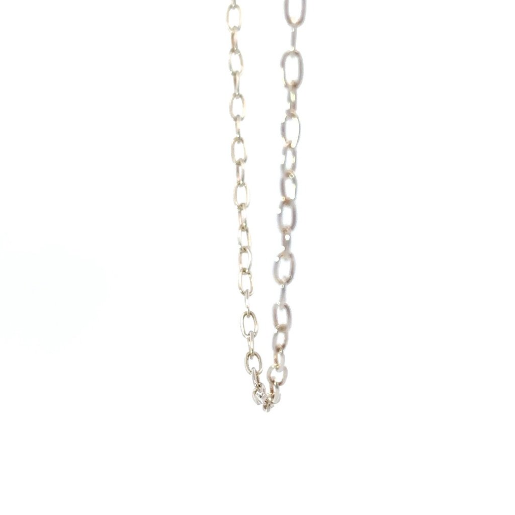 Sterling silver delicate oval link necklace