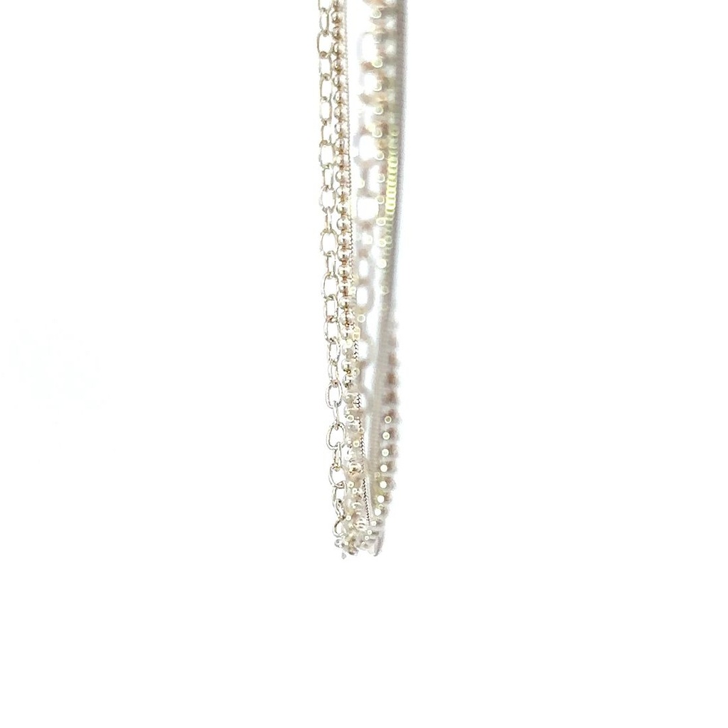 Sterling silver necklace made from 3 necklaces of different styles