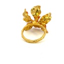 Exotic orchid and faceted crystal cocktail ring