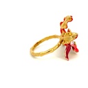 Exotic orchid and faceted crystal cocktail ring