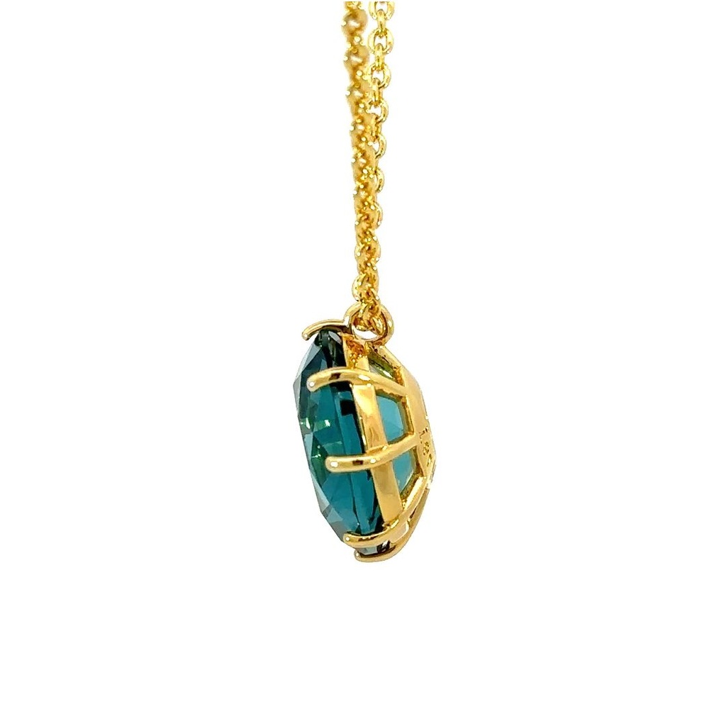 La diamantina acqua azzurra round stone pendant necklace