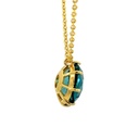 La diamantina acqua azzurra round stone pendant necklace
