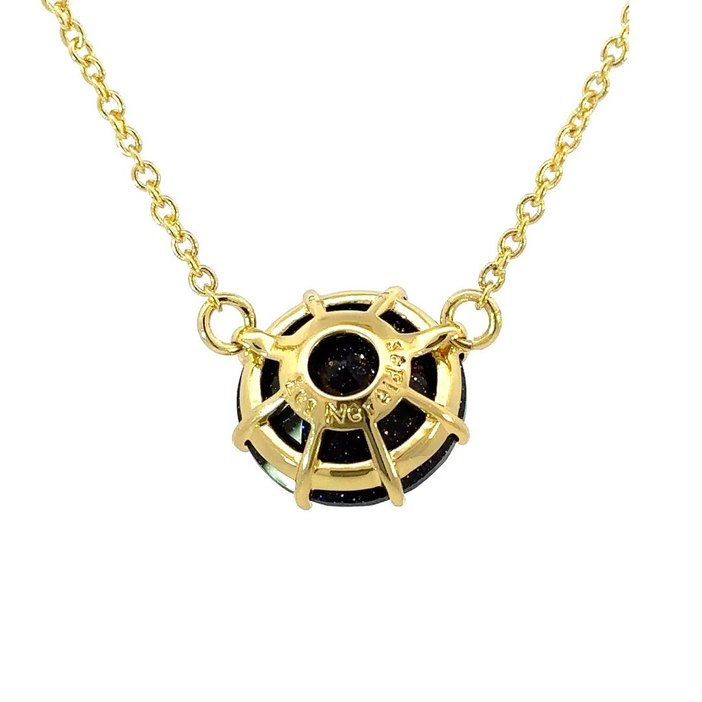 Deep sparkling blue round la diamantine pendant necklace