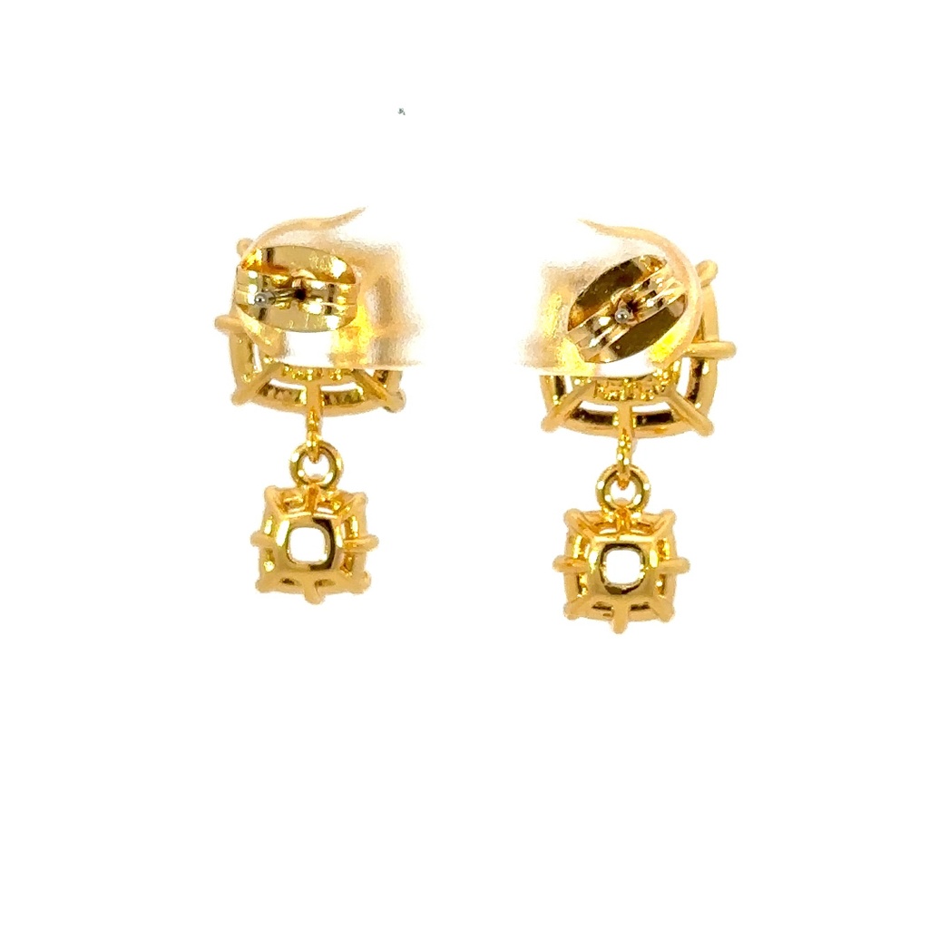 Crystal two square stones la diamantine earrings