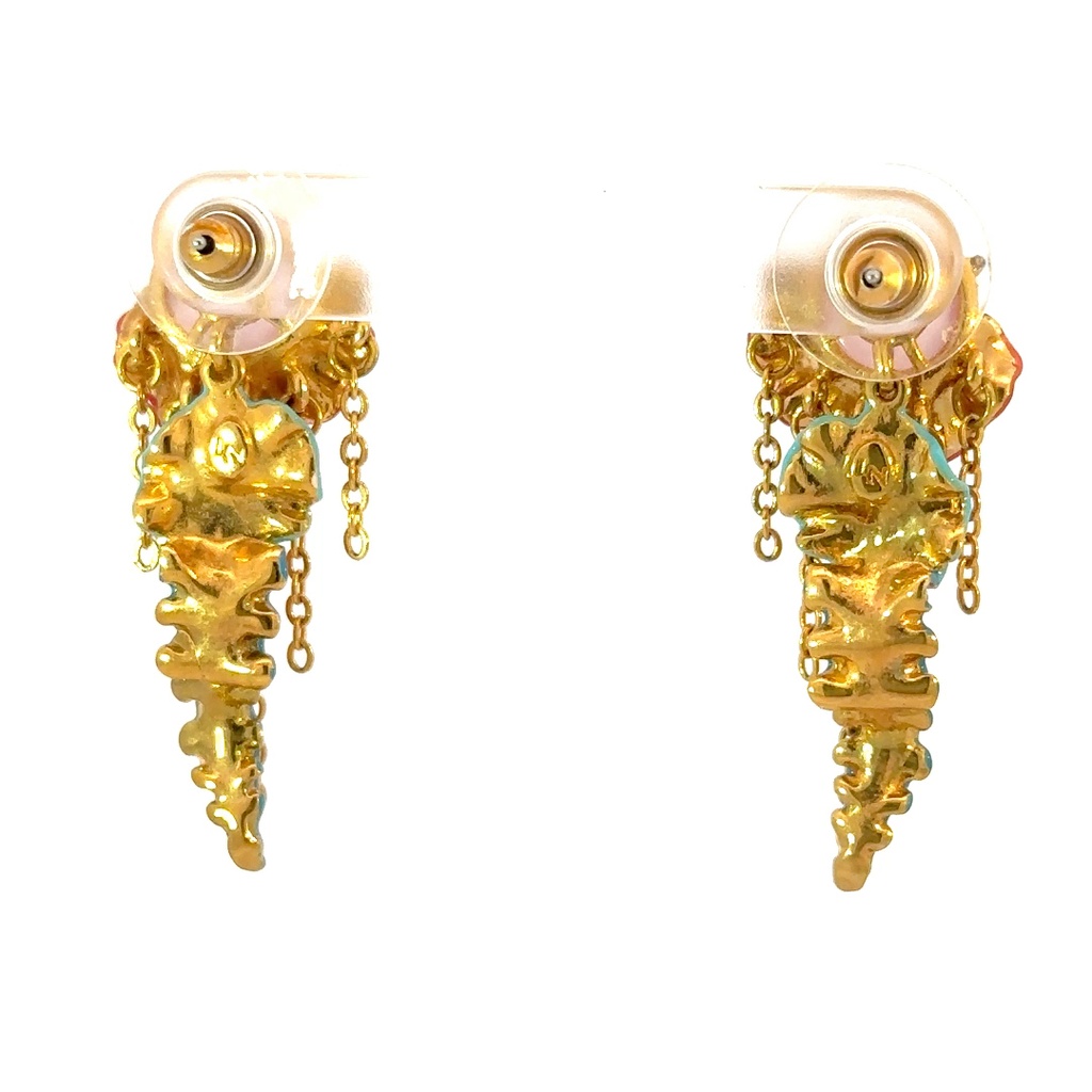 Colourful jellyfish and light blue faceted crystal post earrings