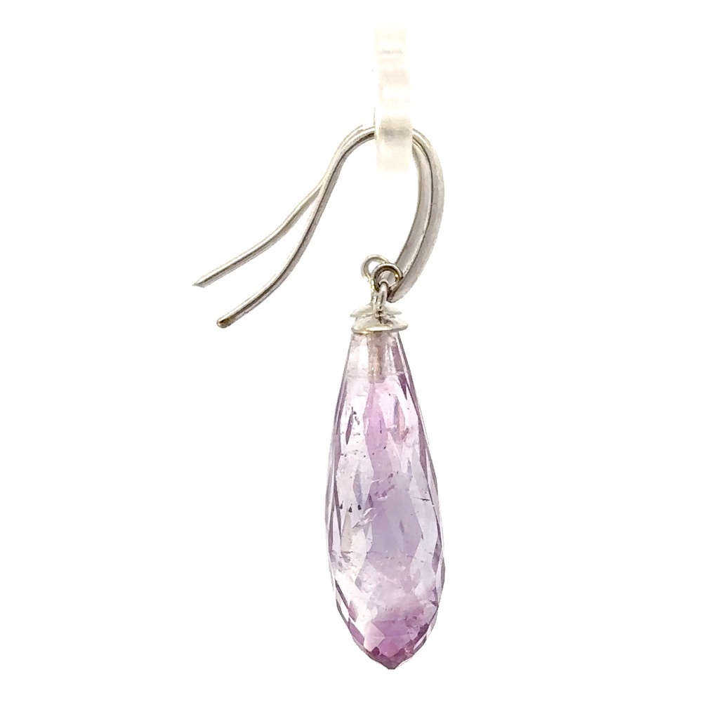 Silver amethyst briolette drop earrings