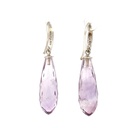 Silver amethyst briolette drop earrings
