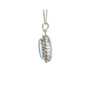 Triplet opal pendant in silver with cz halo