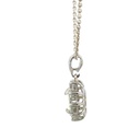 Solid opal and cubic pendant in sterling silver