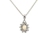 Solid opal and cubic pendant in sterling silver