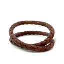 Mens leather wrap bracelet with stainless steel clasp