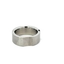 Stainless steel ring with inlaid onyx strip