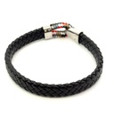 Stainless steel clasp and Italian leather bracelet