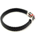 Stainless steel clasp and Italian leather bracelet