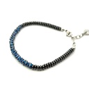 Hematite and blue bead bracelet with stainless steel
