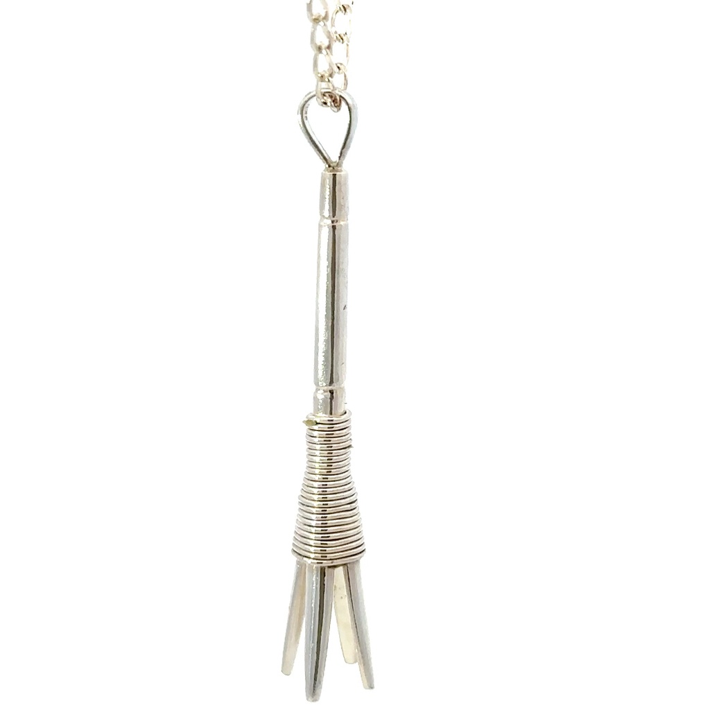 Sterling silver pronged tribal spear pendant