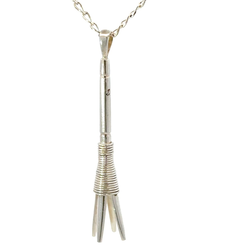Sterling silver pronged tribal spear pendant