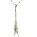 Sterling silver pronged tribal spear pendant