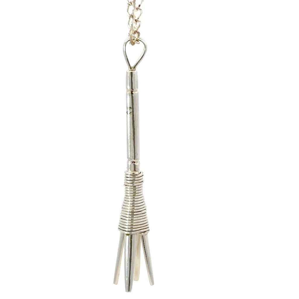 Sterling silver pronged tribal spear pendant