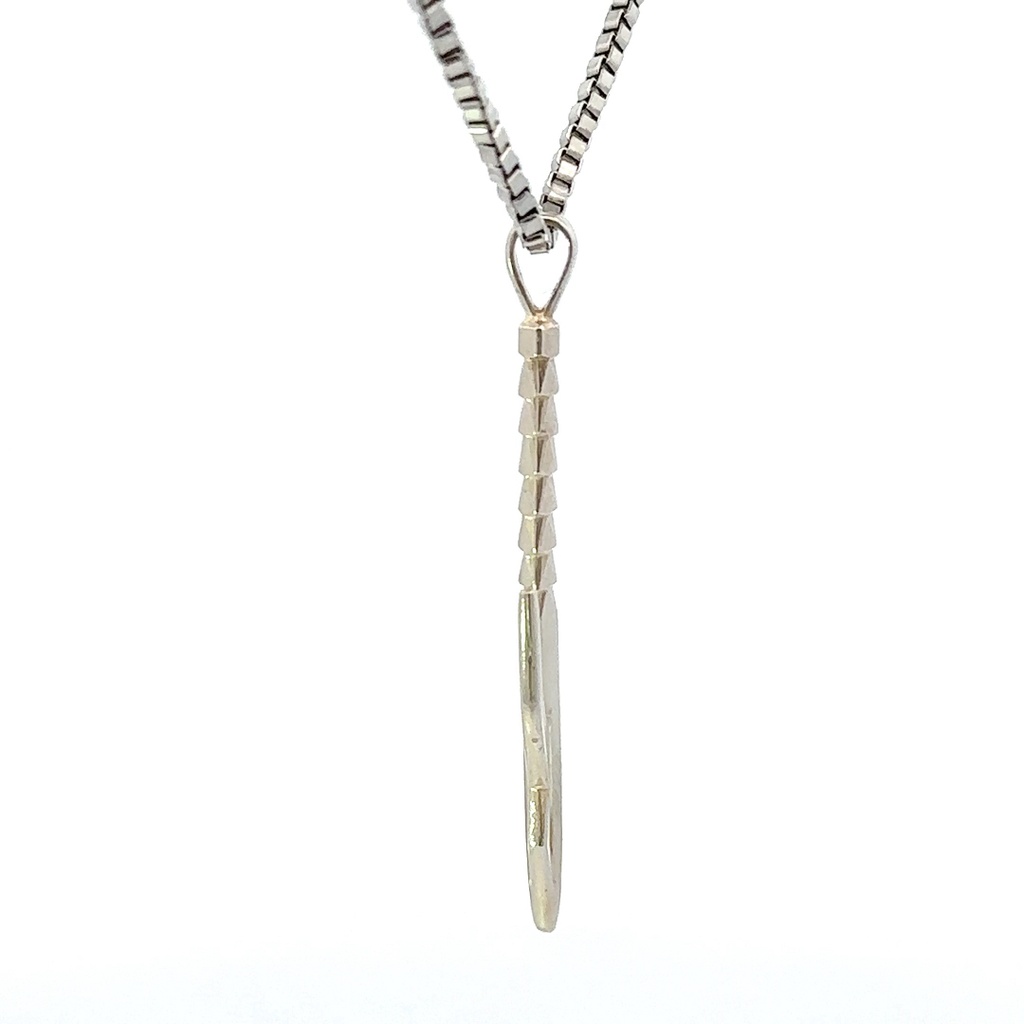 Spearhead tribal silver pendant