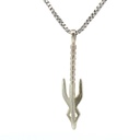 Spearhead tribal silver pendant