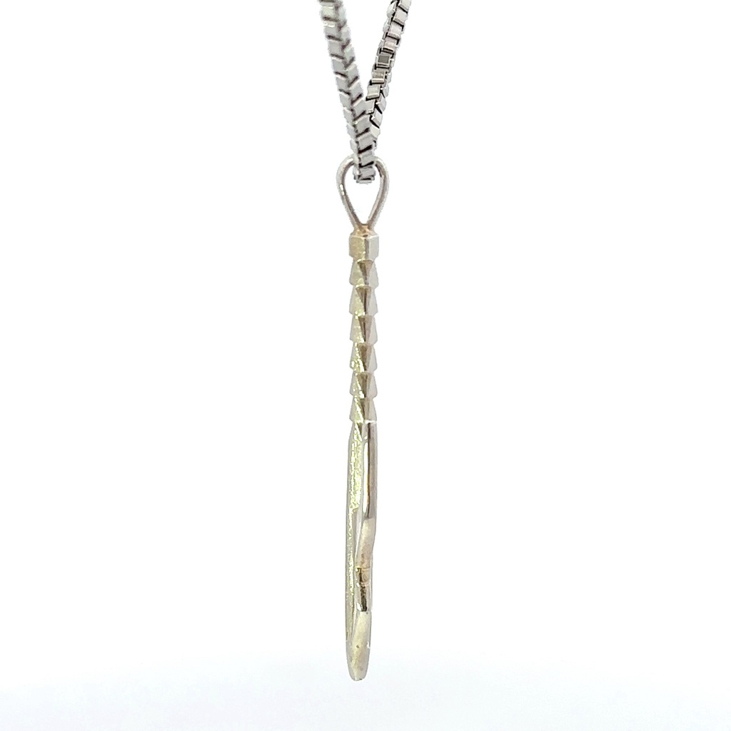 Spearhead tribal silver pendant