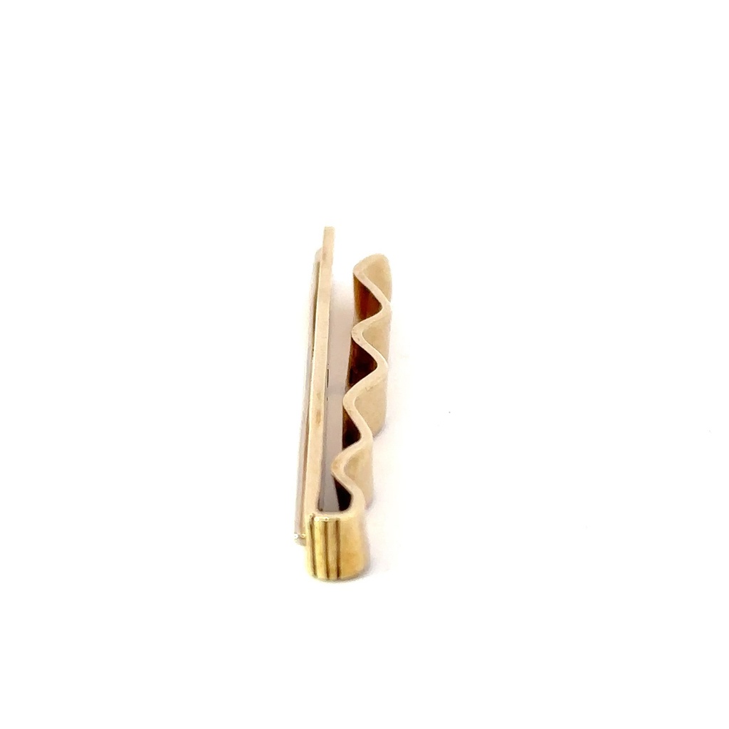 9K tie slide in yellow and white line