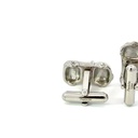 Racing car cufflinks in stainless steel