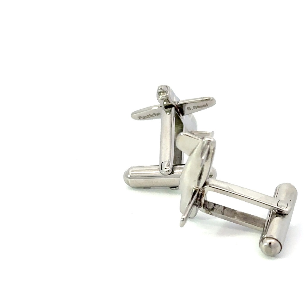 Stainless steel aeroplane cufflinks