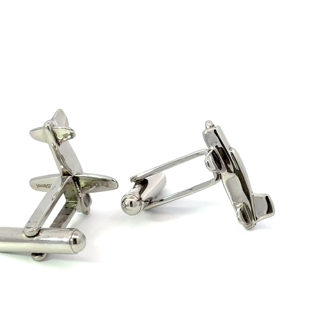 Stainless steel aeroplane cufflinks