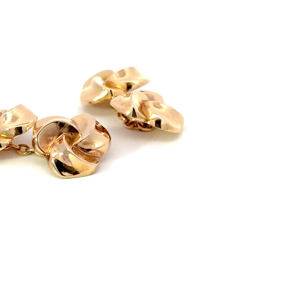 18K rose gold knot antique cufflinks