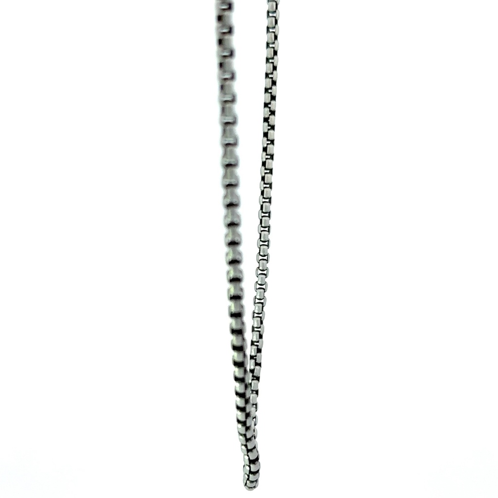 Satin finished stainless steel box chain necklace