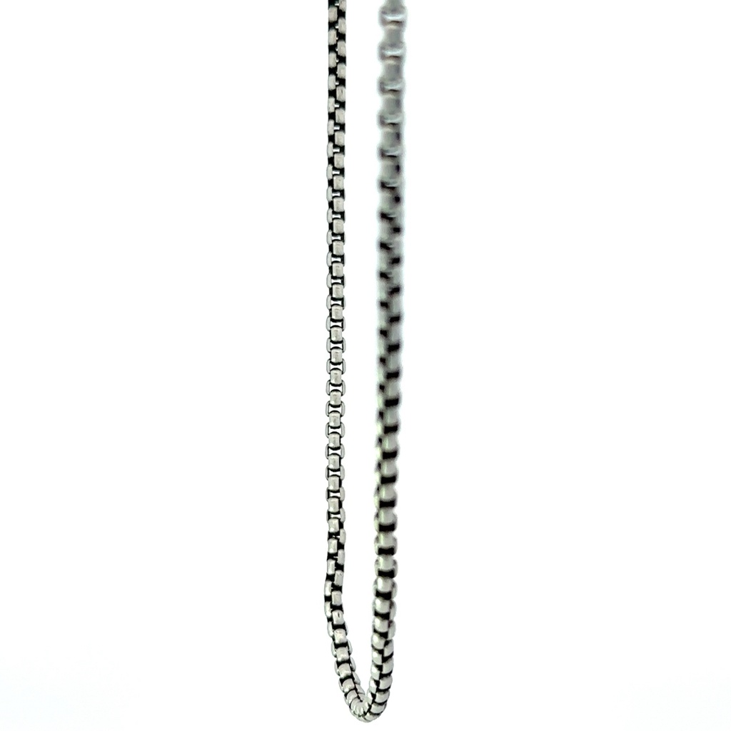Satin finished stainless steel box chain necklace