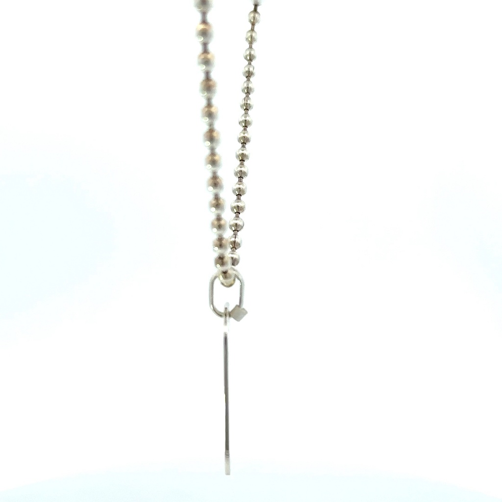 Sterling silver dog tag pendant on ball chain