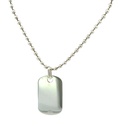 Sterling silver dog tag pendant on ball chain