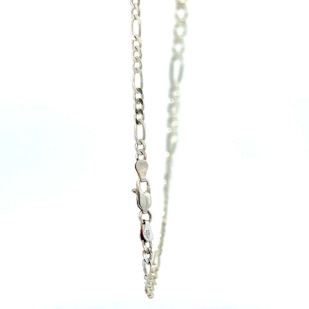 Sterling silver figaro necklace