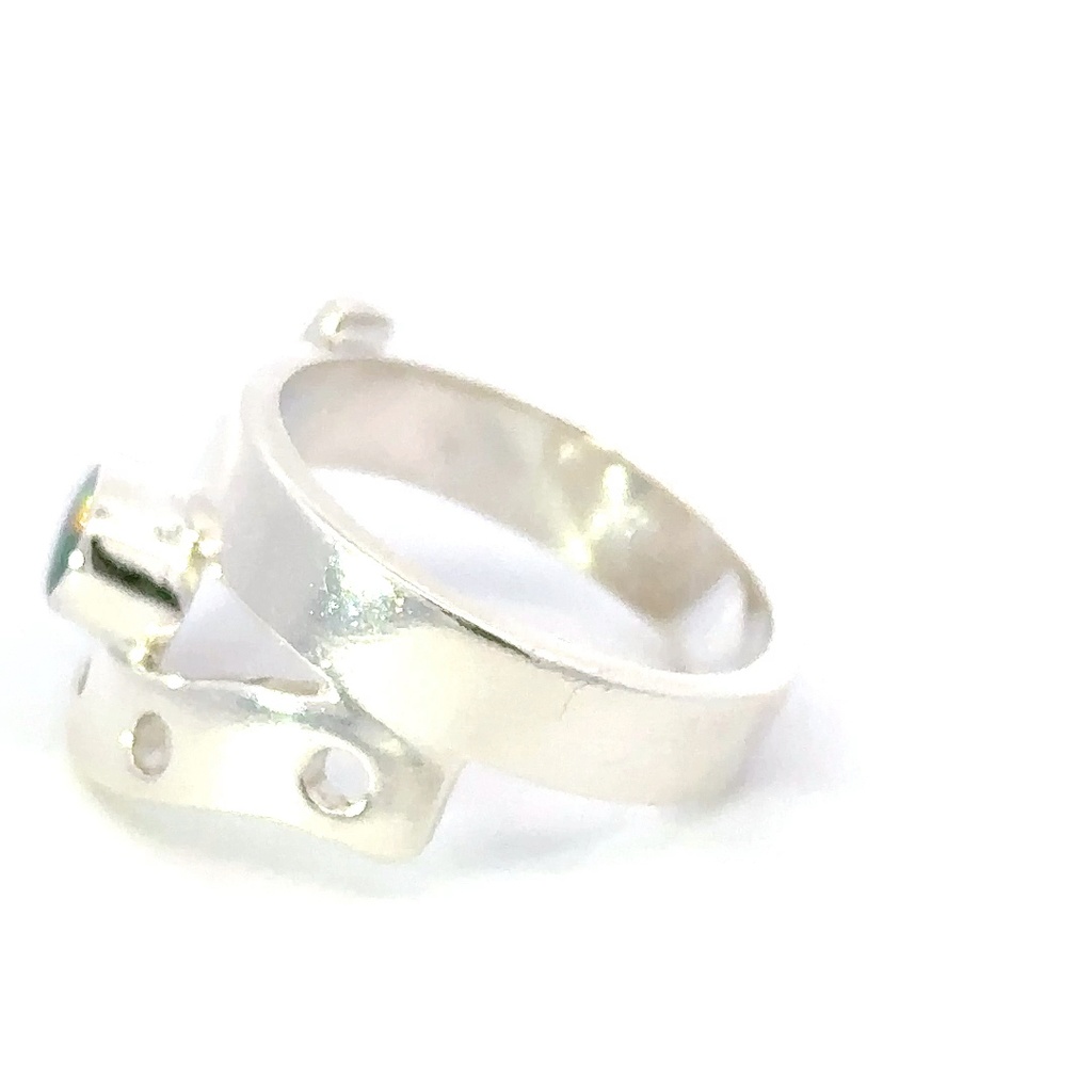 Unique Aussie opal ring set win sterling silver