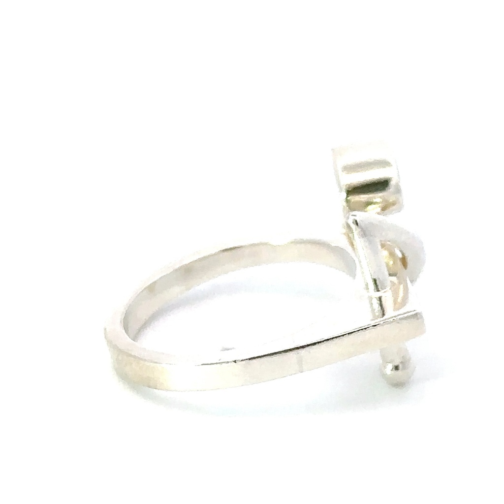 Opal ring in a unique sterling silver setting