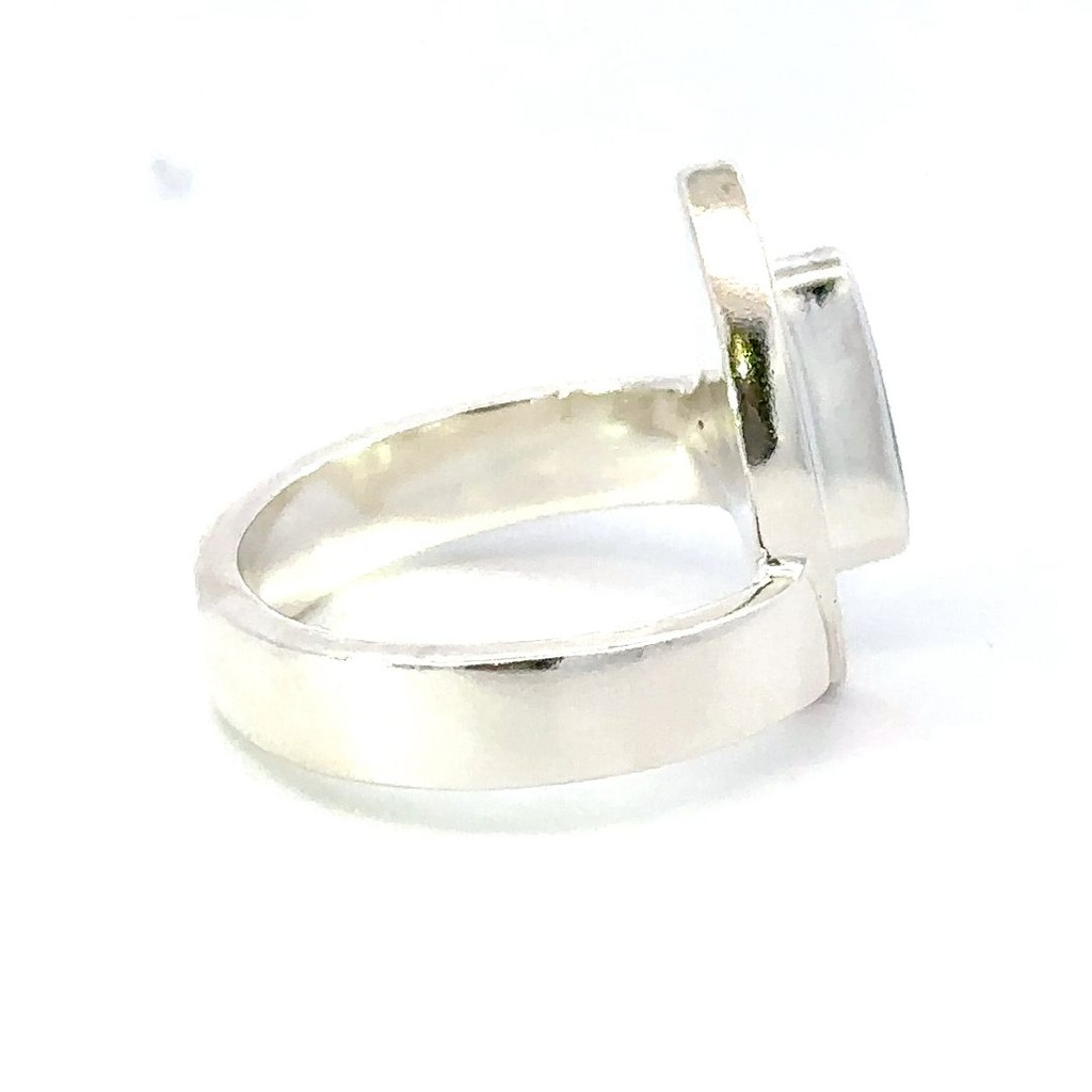 Aussie opal ring in unique sterling silver setting