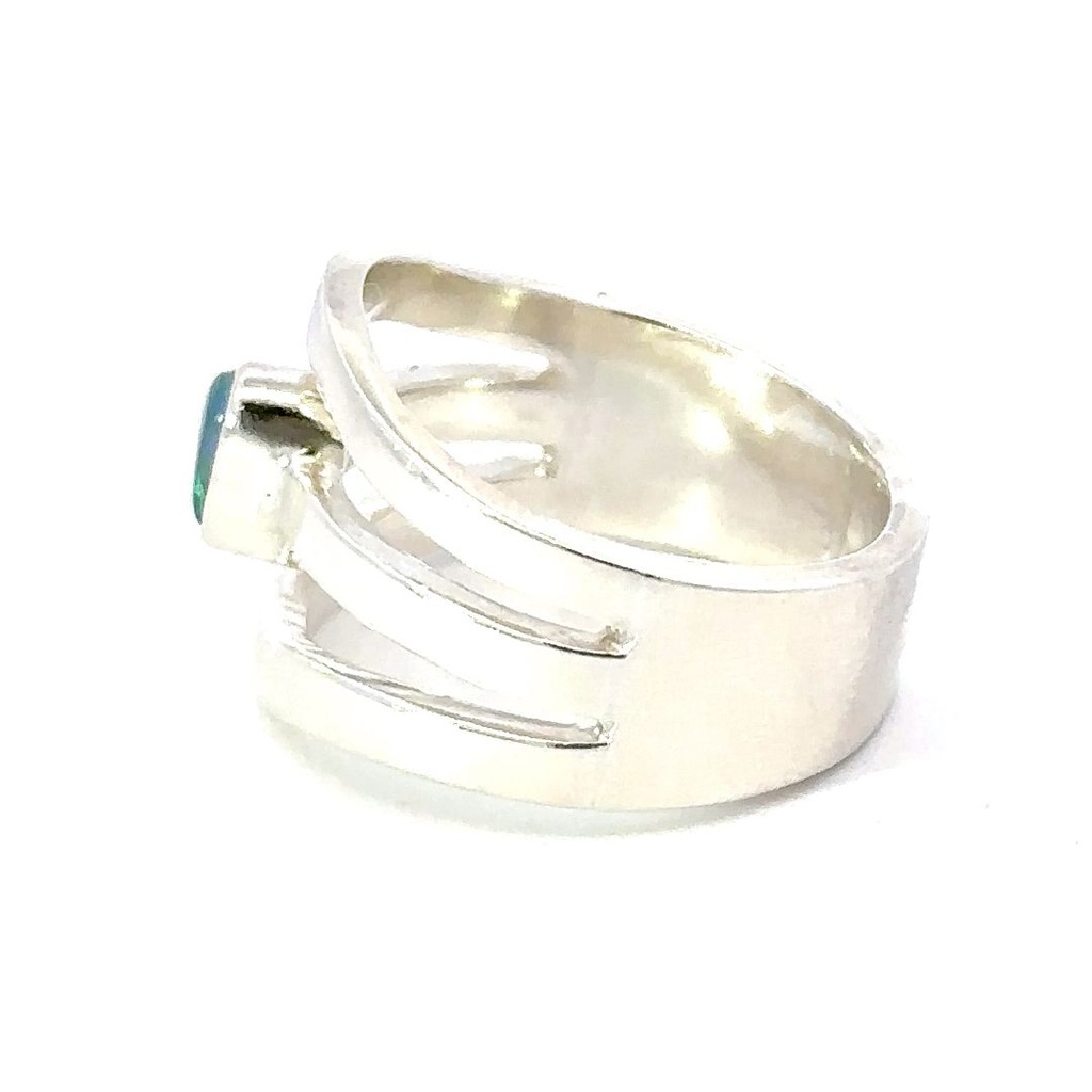 Aussie opal ring in a unique sterling silver setting