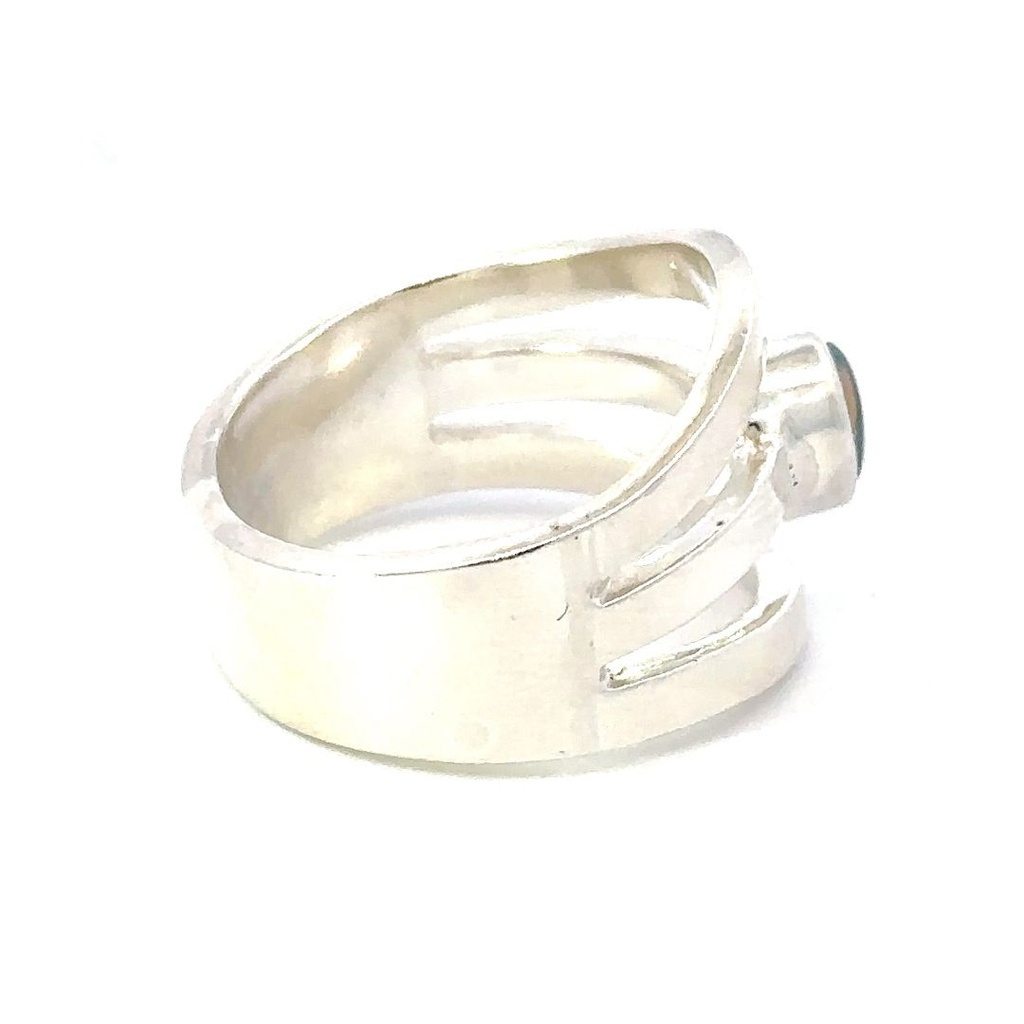 Aussie opal ring in a unique sterling silver setting